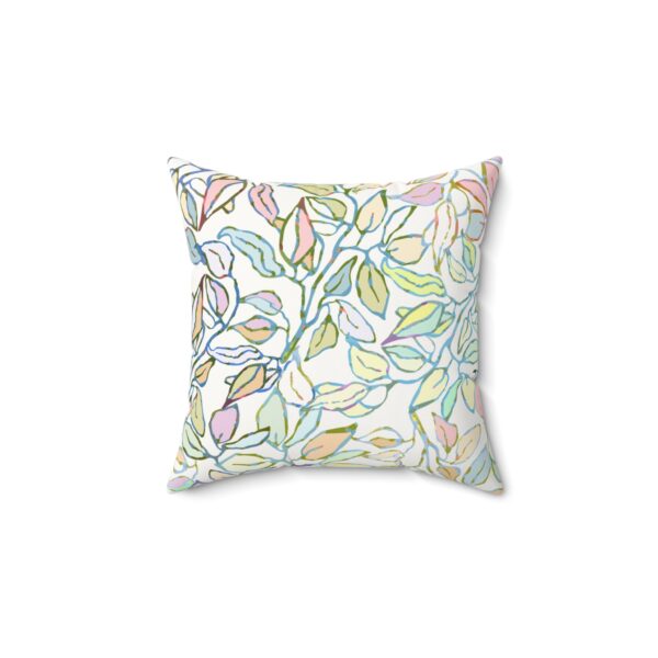 Pastel Leaf Faux Suede Square Pillow – Cozy Home Decor