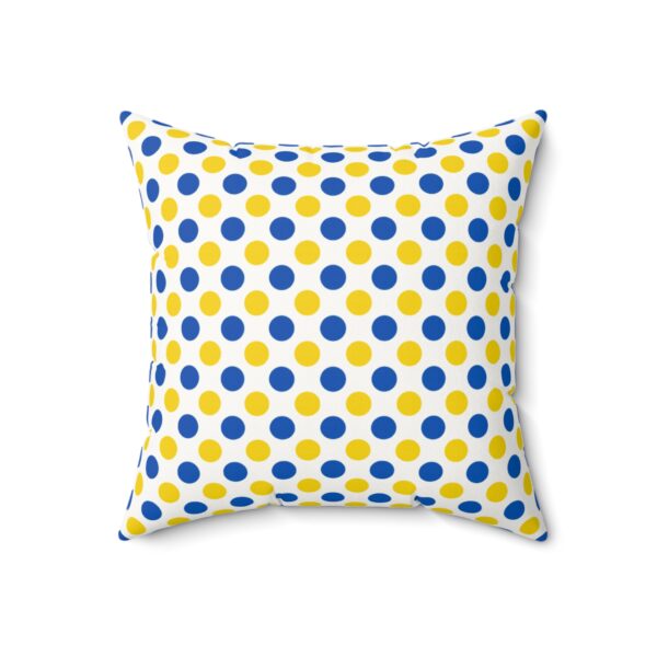 Vibrant Polka Dot Faux Suede Square Pillow - Image 3