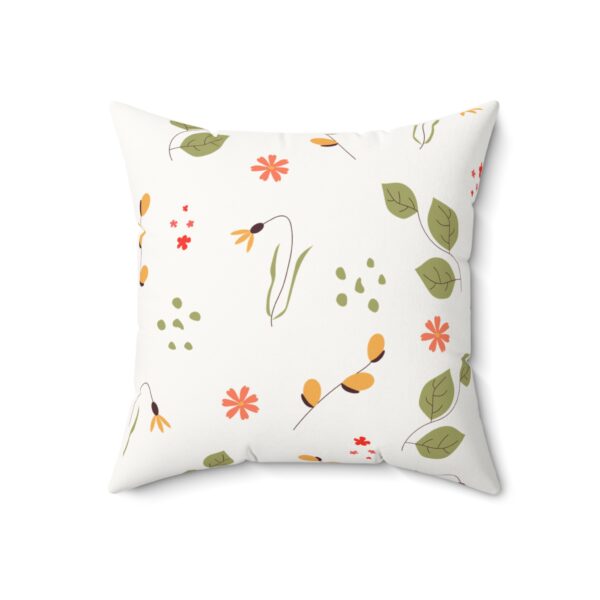 Botanical Faux Suede Square Pillow - Cozy Floral Accent for Home Decor - Image 3