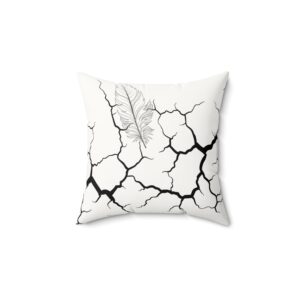 Modern Cracked Design Faux Suede Square Pillow with Feather