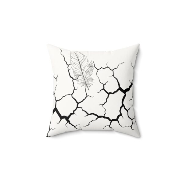 Modern Cracked Design Faux Suede Square Pillow with Feather