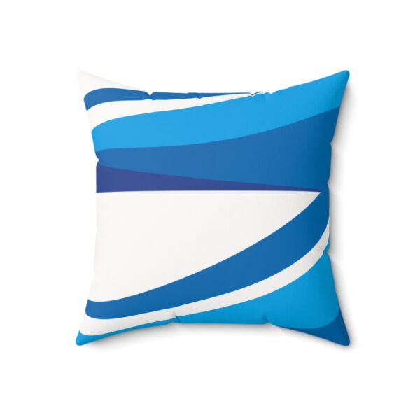 Modern Faux Suede Square Pillow - Blue Waves Design for Home Decor - Image 4
