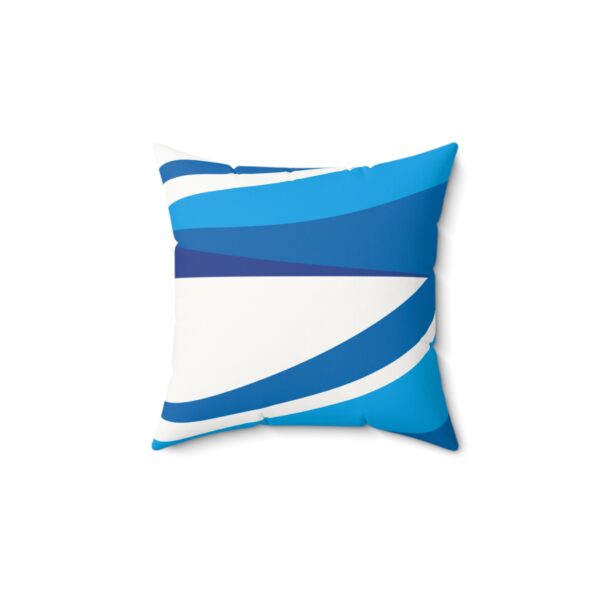 Modern Faux Suede Square Pillow - Blue Waves Design for Home Decor - Image 2