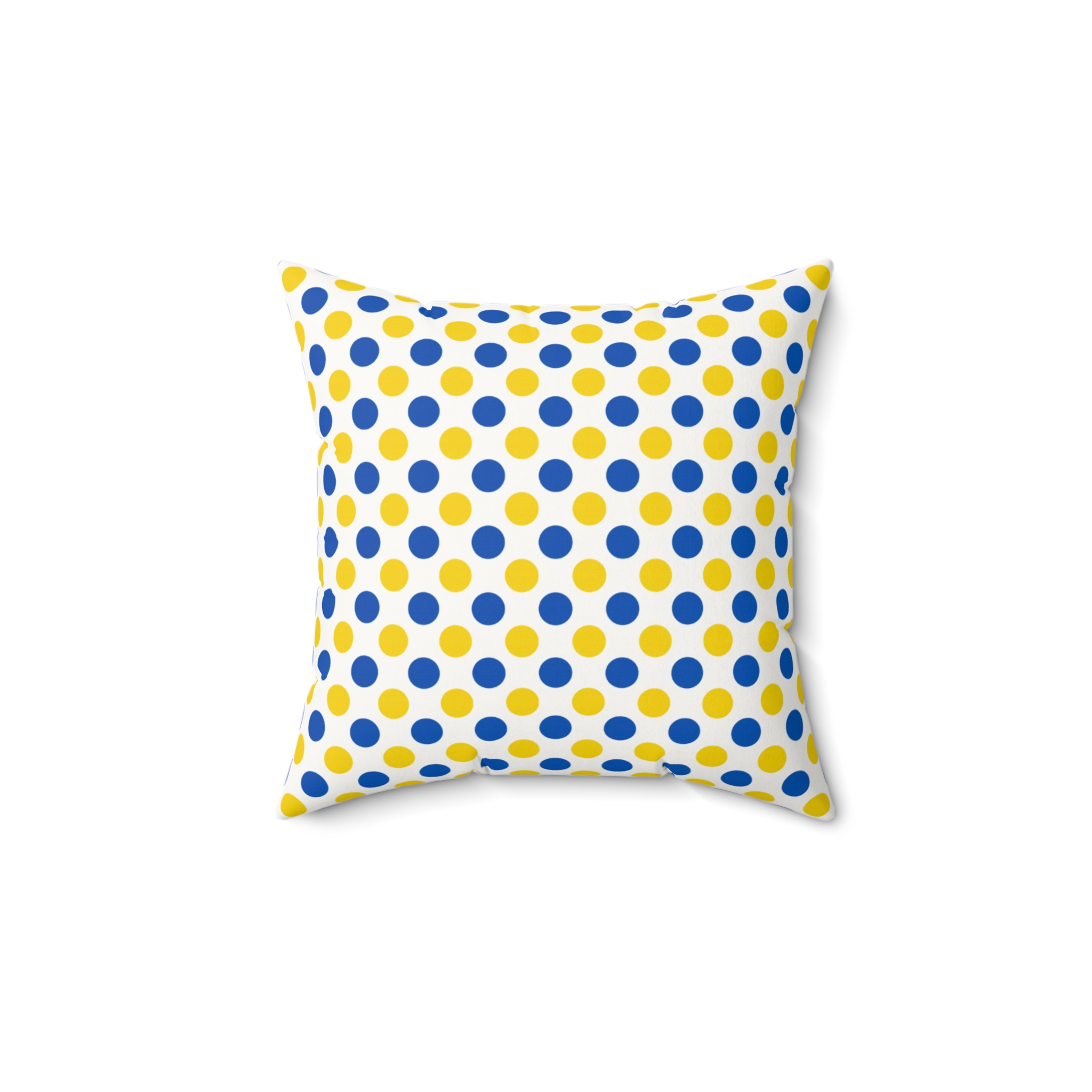 Vibrant Polka Dot Faux Suede Square Pillow