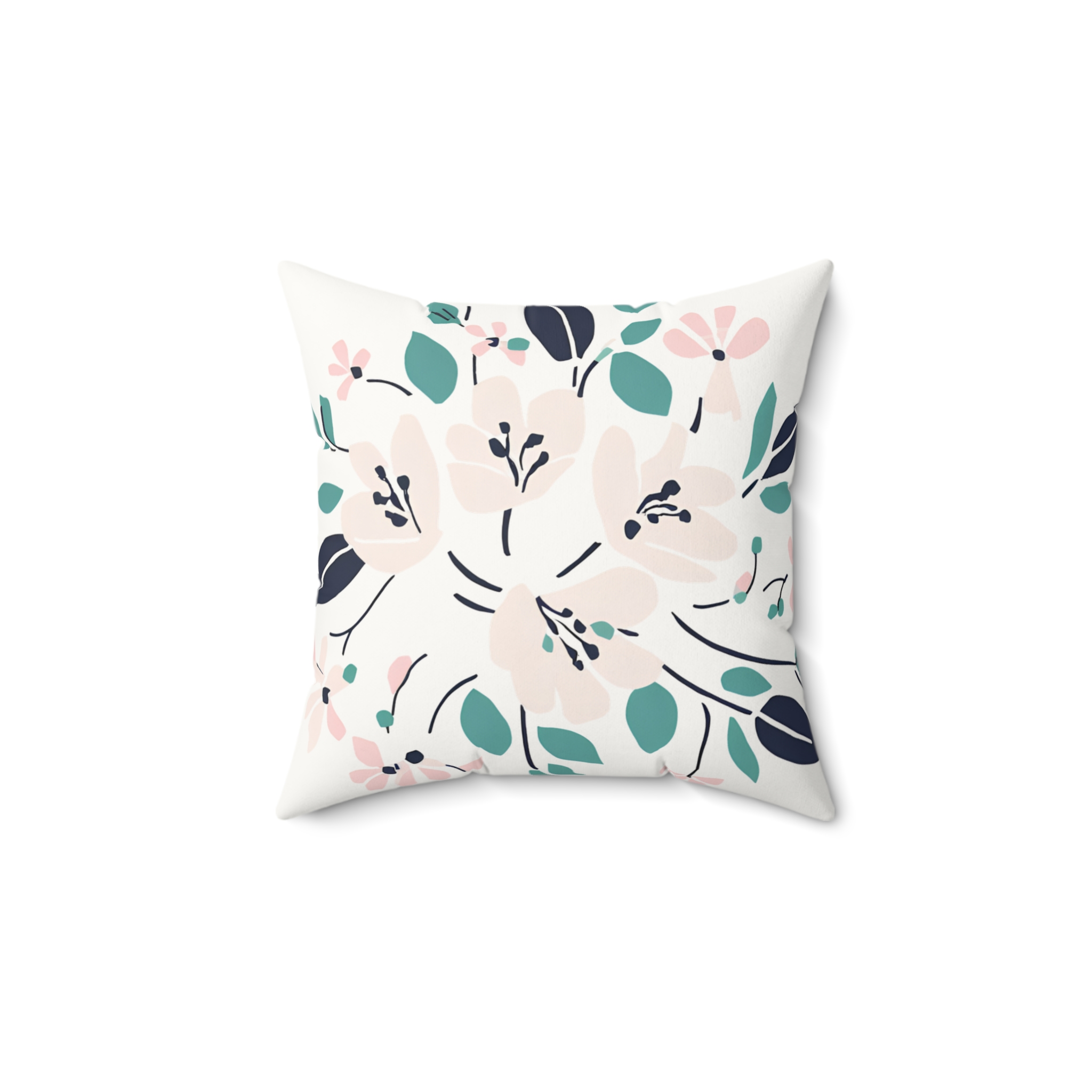 Floral Faux Suede Pillow